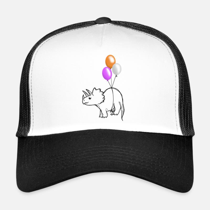 Pridosaur Dinosaurier lesbisch - Trucker Cap - Weiß/Schwarz