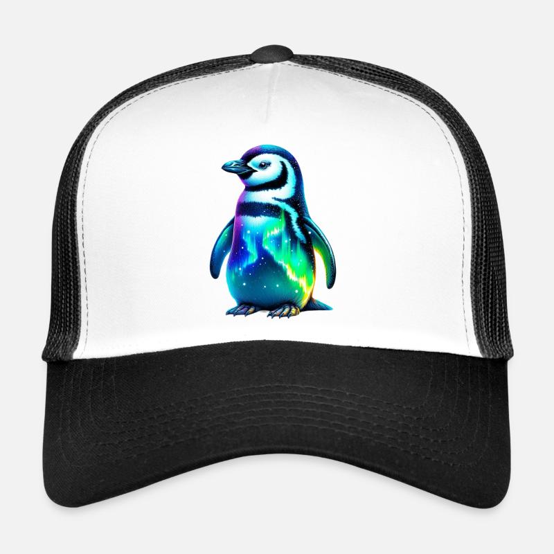 Aurora Borealis Penguin Trucker Cap