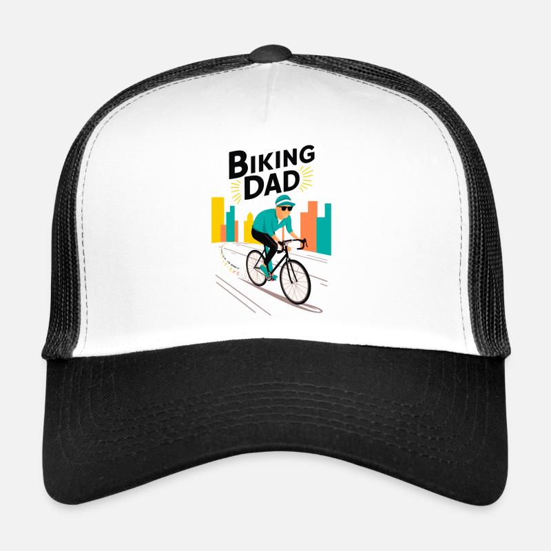Illustration de papa à vélo pour les papas actifs Casquette trucker 