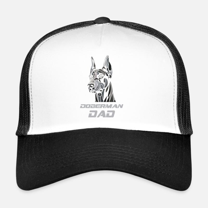 Doberman dad dog head Trucker Cap