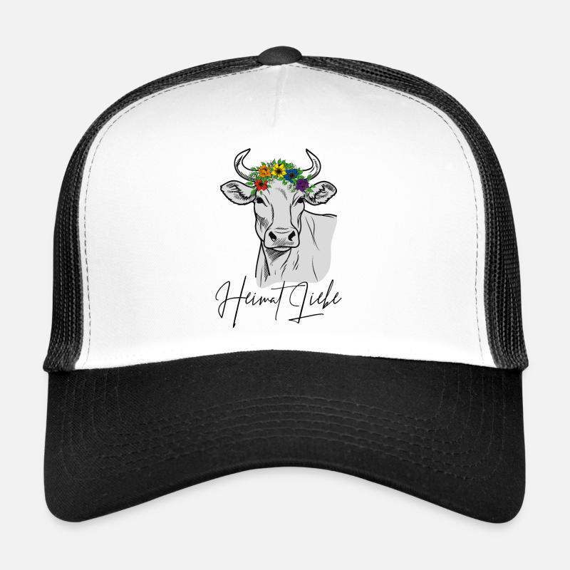 Kuh Heimat Liebe - Trucker Cap - Weiß/Schwarz