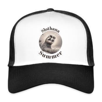 Slothana Été - Casquette trucker  - blanc/noir - Devant