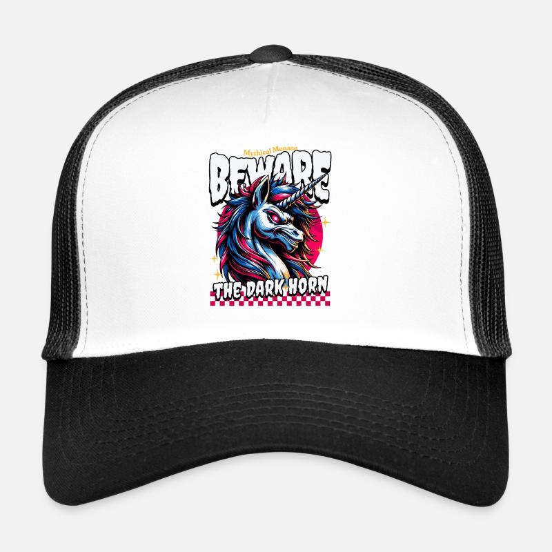 BEWARE THE DARK UNICORN Mythical Menace - Trucker Cap - white/black