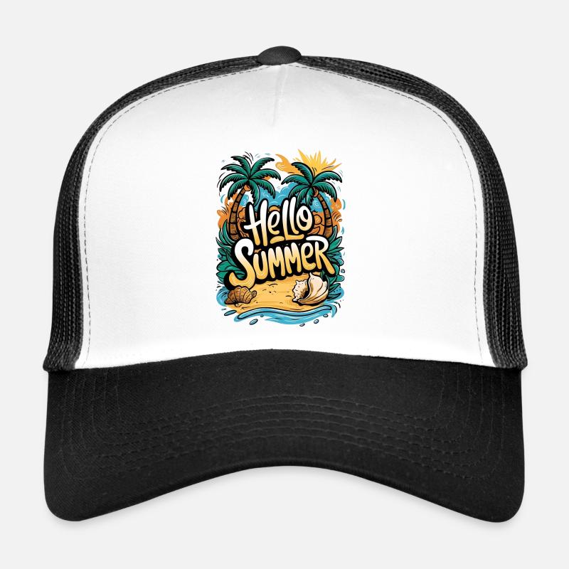 Tropical Summer Beach Design Trucker Cap