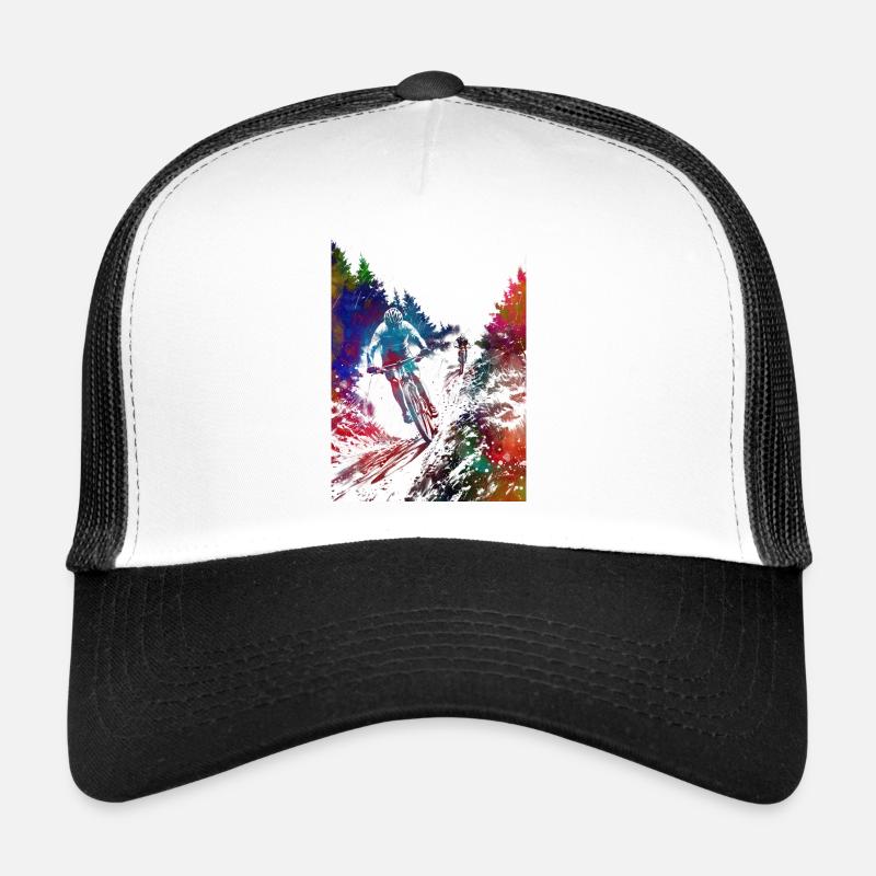 Mountainbiker Sport Kunst Trucker Cap