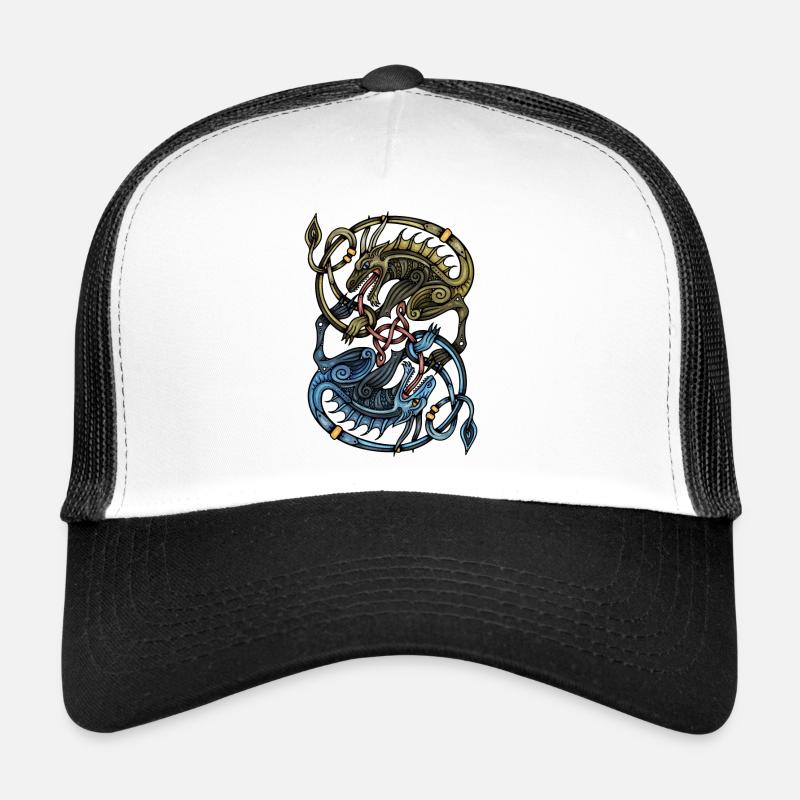 Wikinger Drachen - Trucker Cap - Weiß/Schwarz