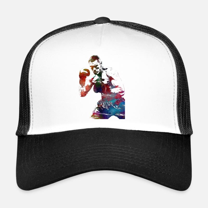 Boxe sportive #boxing - Casquette trucker  - blanc/noir