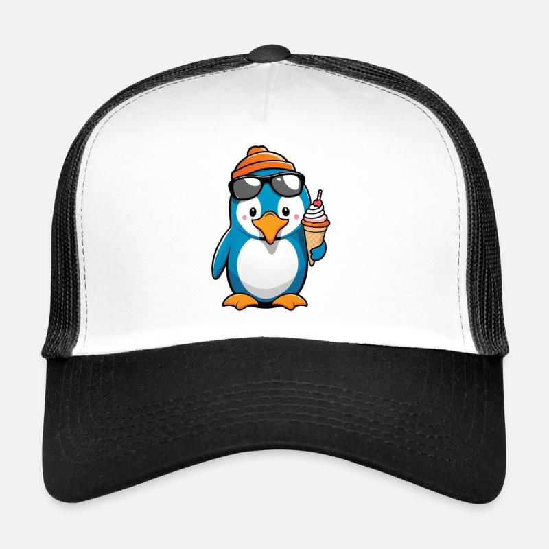 Lässiger Pinguin mit Eis – Lustiges Sommermotiv Trucker Cap