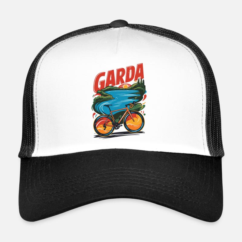 Conception de vélo panoramique du lac de Garde Casquette trucker 