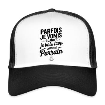 Manchmal muss ich mich übergeben, wenn ich als Pate zu viel trinke - Trucker Cap - Weiß/Schwarz - Vorne