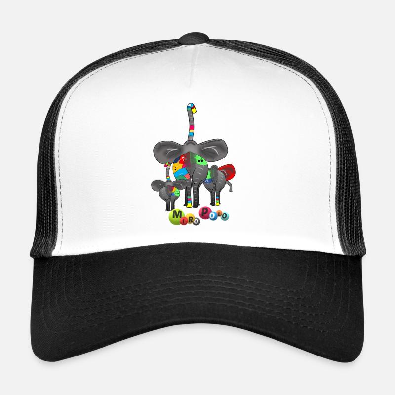 Elefant - Trucker Cap - Weiß/Schwarz
