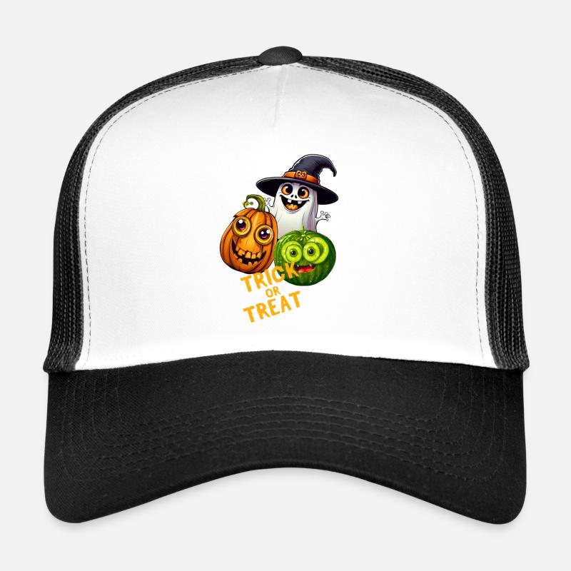 Trick or Treat- Spooky and Silly - Trucker Cap - white/black