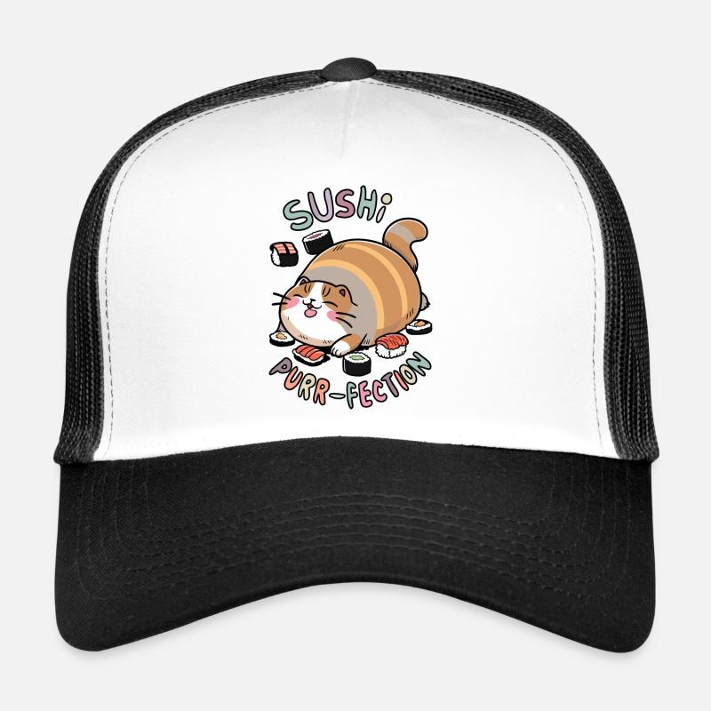 Suchi catl - Trucker Cap - white/black