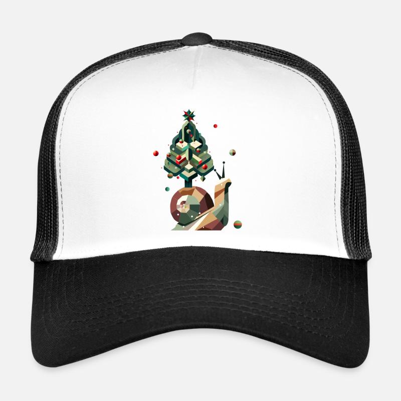 Creative Christmas Snail – Festively Decorated Trucker Cap
