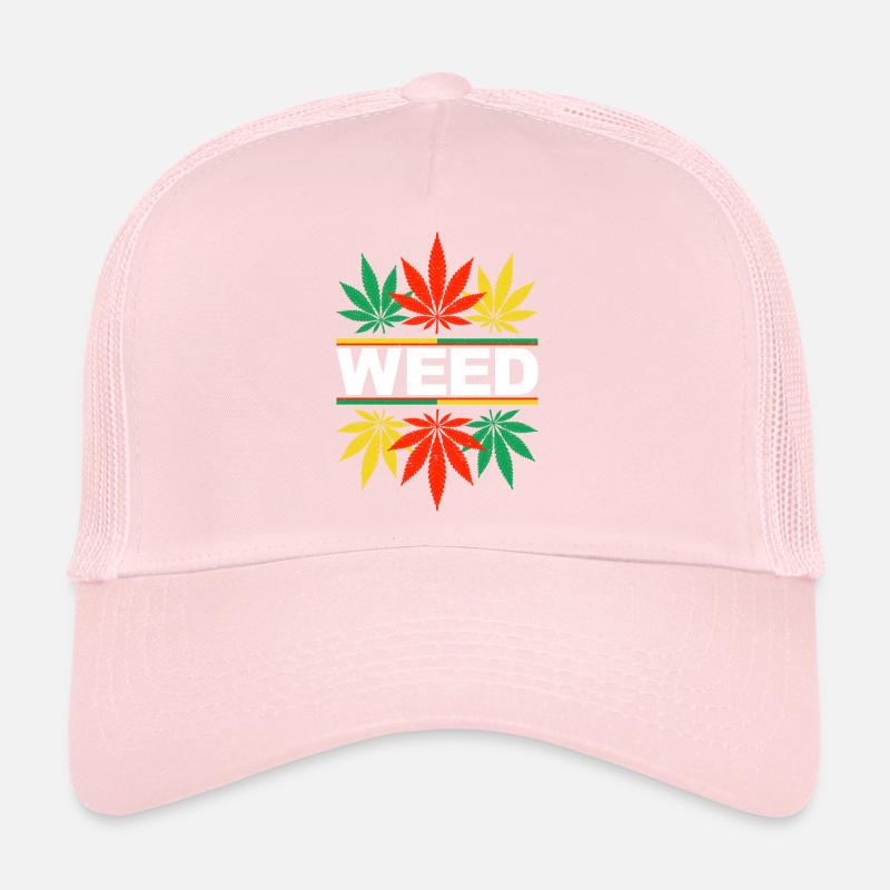 Lebendiges Design mit Cannabisblattmustern Trucker Cap