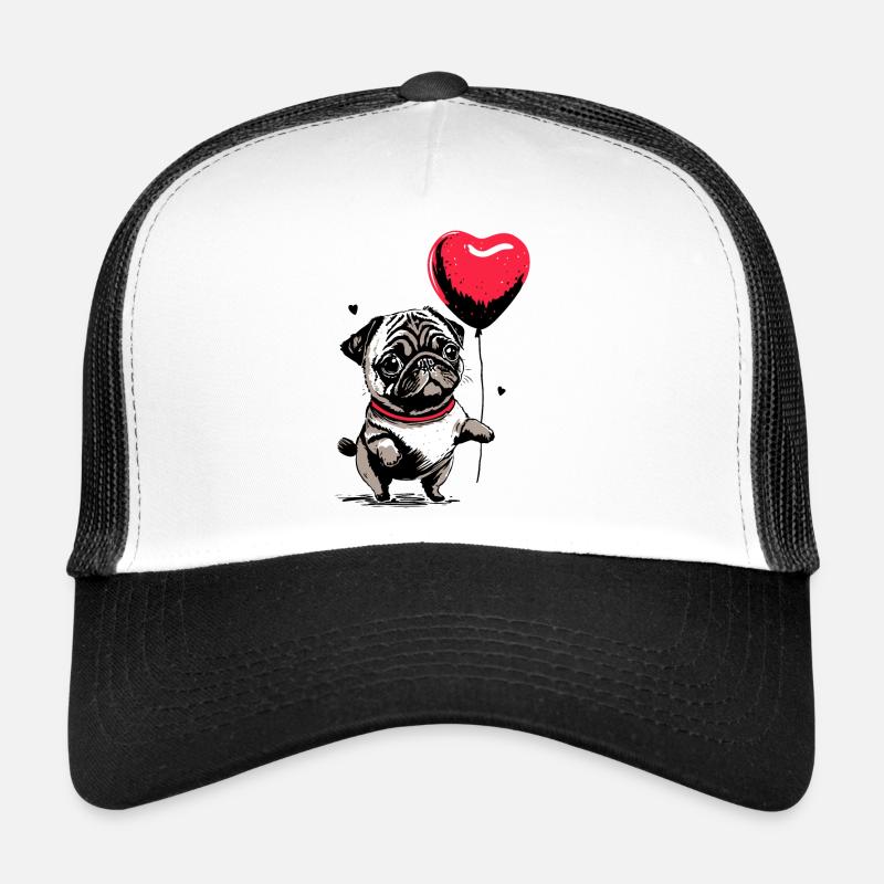 Mops mit Herz Luftballon - Heartful Creatures Trucker Cap