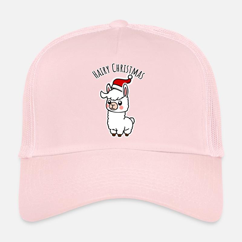 Hairy Christmas Christmas Alpaca with pointed hat Trucker Cap