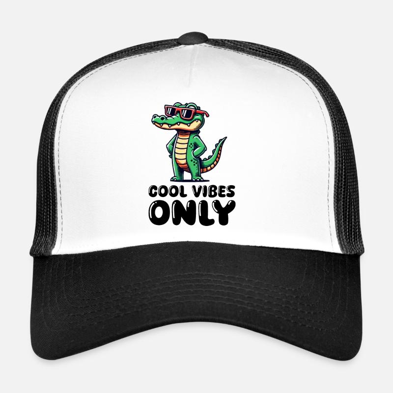 krokodil cool - Trucker Cap - Weiß/Schwarz