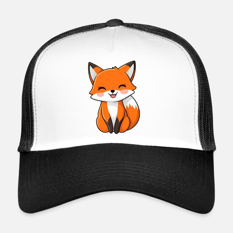 Renard mignon et heureux dans le style dessin animé Casquette trucker 