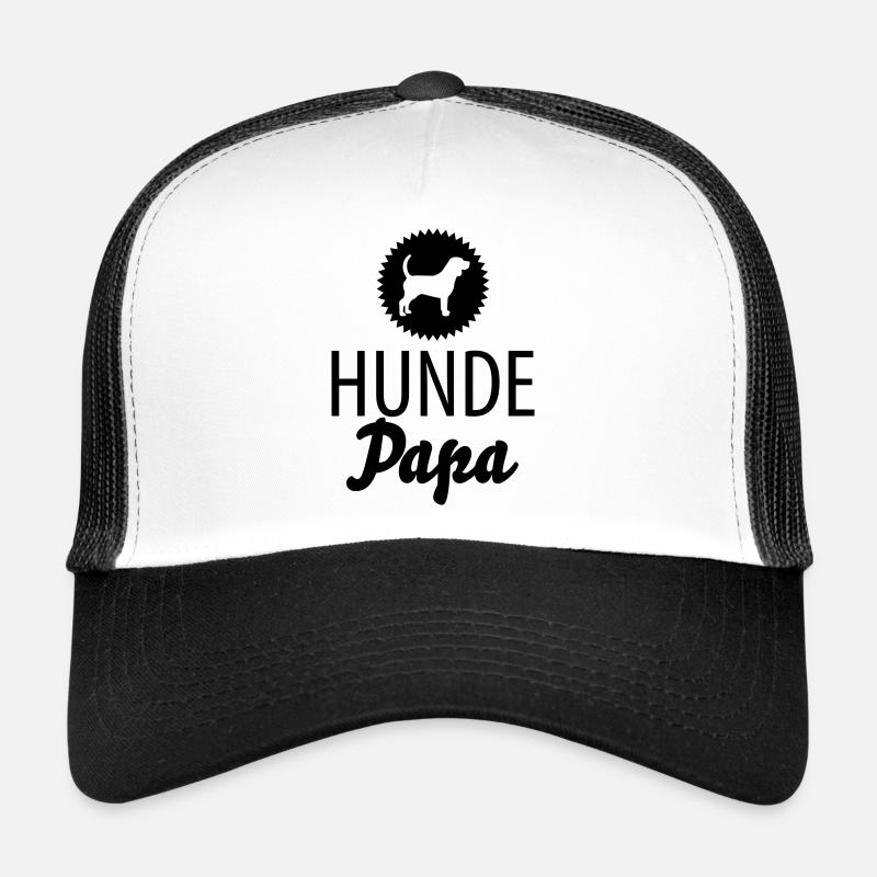 Papa chien - Casquette trucker  - blanc/noir