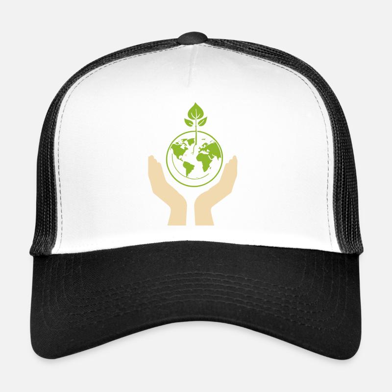 Eco Warrior – Rette unseren Planeten - Trucker Cap - Weiß/Schwarz