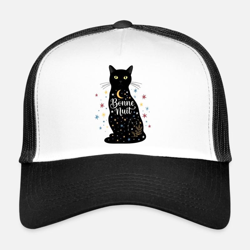 Cat Noir "Good Night": Magical and Starry Design Trucker Cap