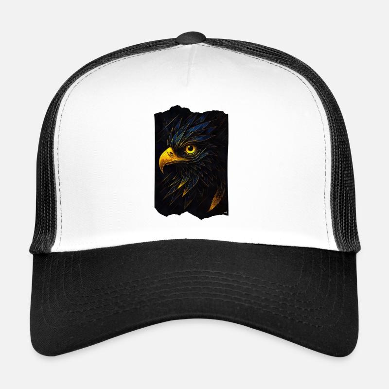 Glowing eagle's head in the dark - Trucker Cap - white/black