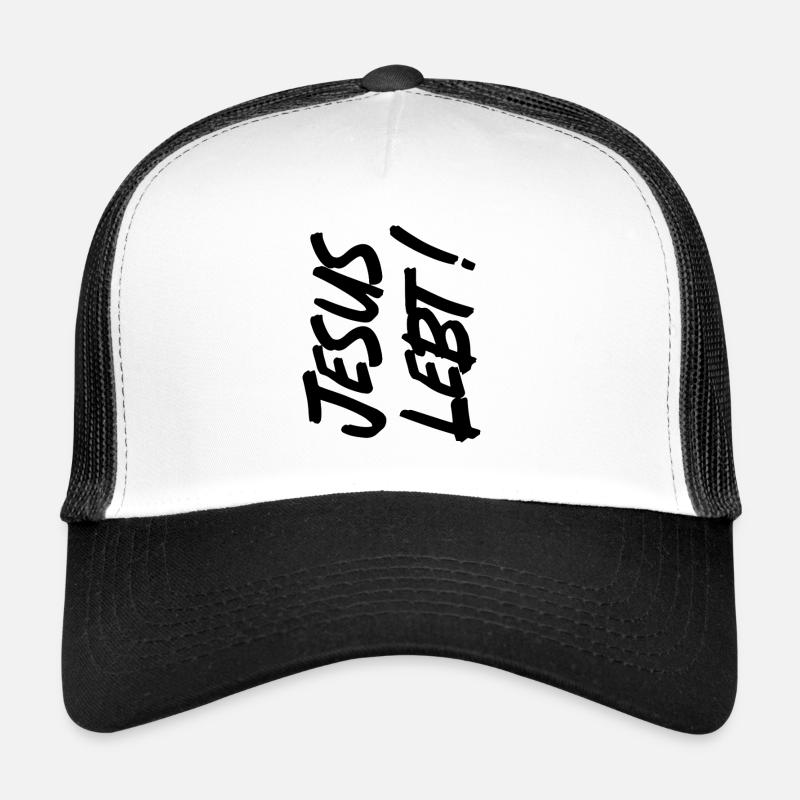 JESUS LEBT - Trucker Cap - Weiß/Schwarz