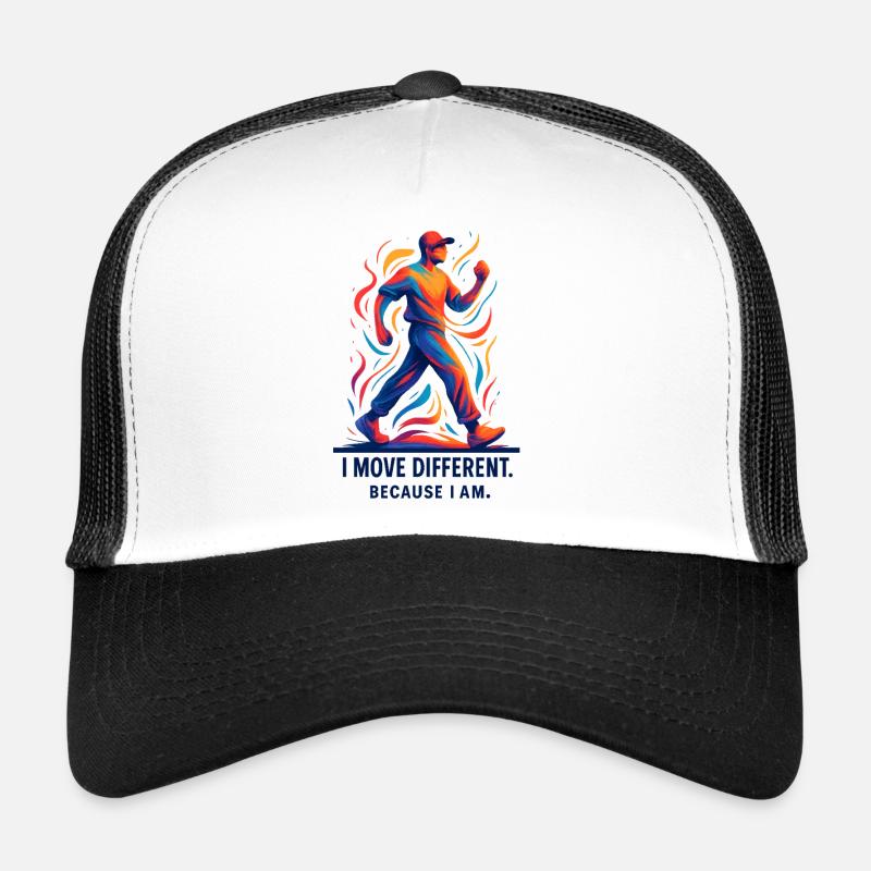 0014 move different male - Trucker Cap - white/black