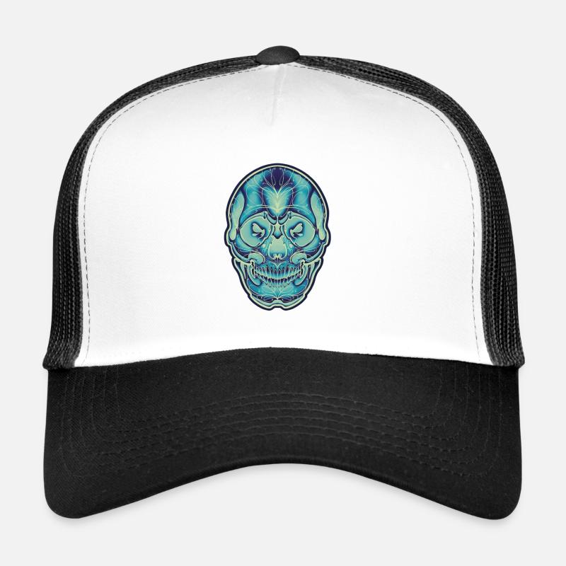 Blue skull by Owan - Trucker Cap - white/black
