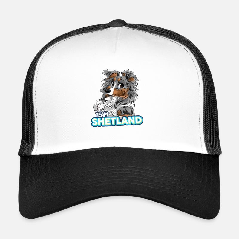 TEAM Shetland - Bleu Merle Tricolore Casquette trucker 