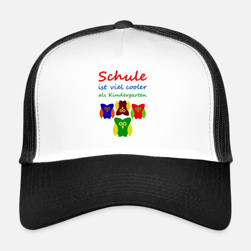 Schule ist viel cooler als Kindergarten - Trucker Cap - Weiß/Schwarz
