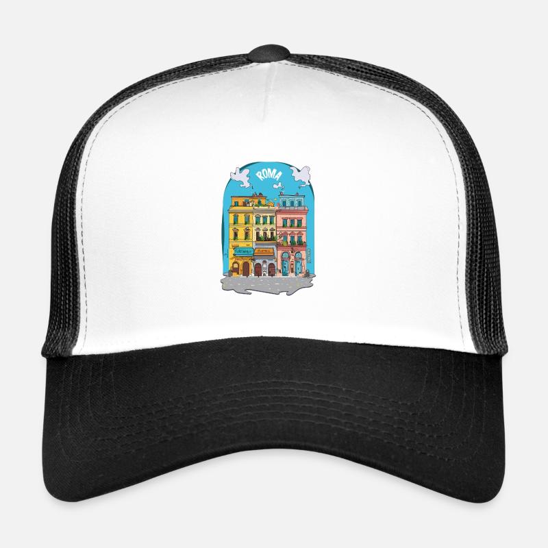 Rome - Casquette trucker  - blanc/noir