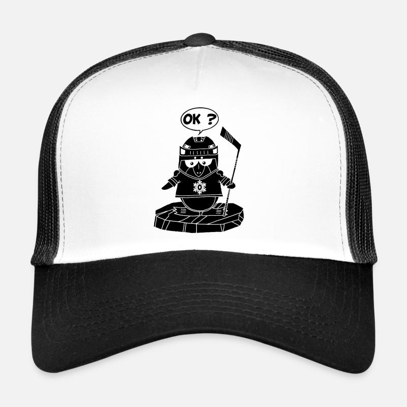 Black Sports Penguin Trucker Cap