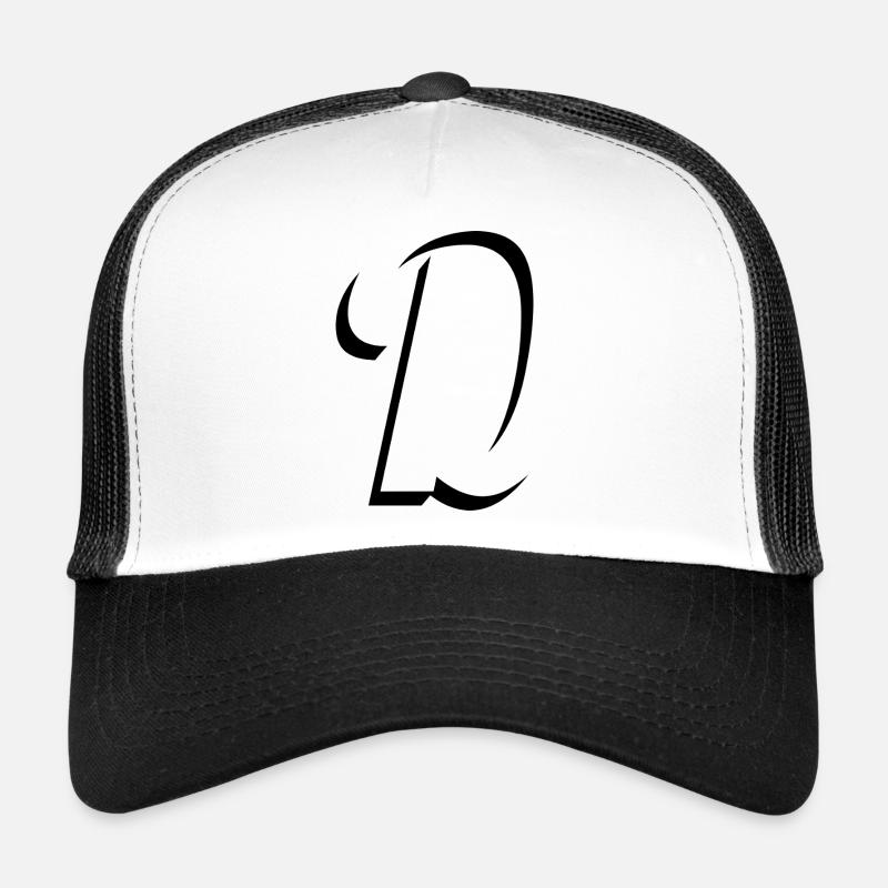 Letter D, Name, der Buchstabe D - Trucker Cap - Weiß/Schwarz
