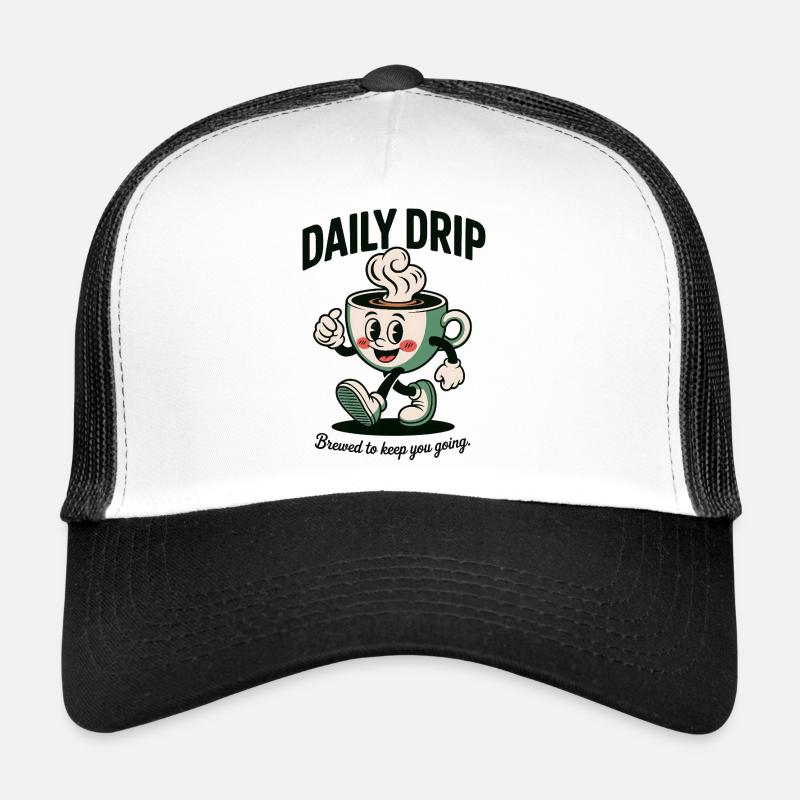 Tägliches Gebräu Retro Kaffeetasse Kunst Trucker Cap