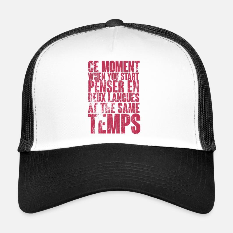 Mehrsprachiges Denken Zitat - Trucker Cap - Weiß/Schwarz