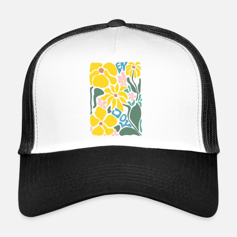 Fleurs de Bonne Humeur - Jaune Casquette trucker 