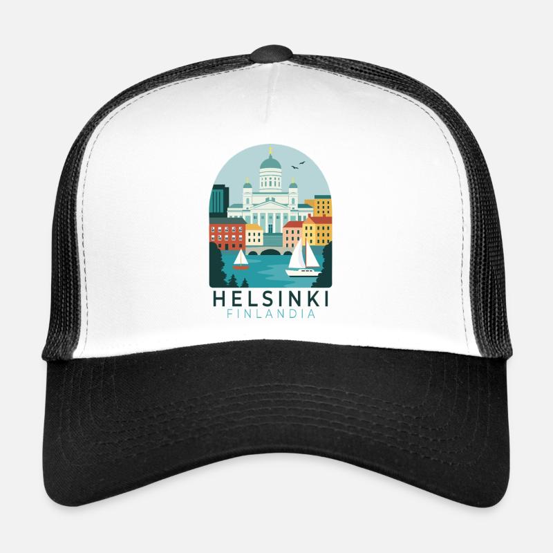 Helsinki Cathedral Finland Skyline Illustration Trucker Cap