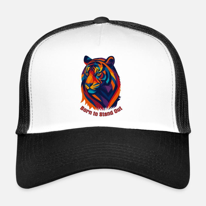 Geometrischer Pop-Art-Tiger Trucker Cap