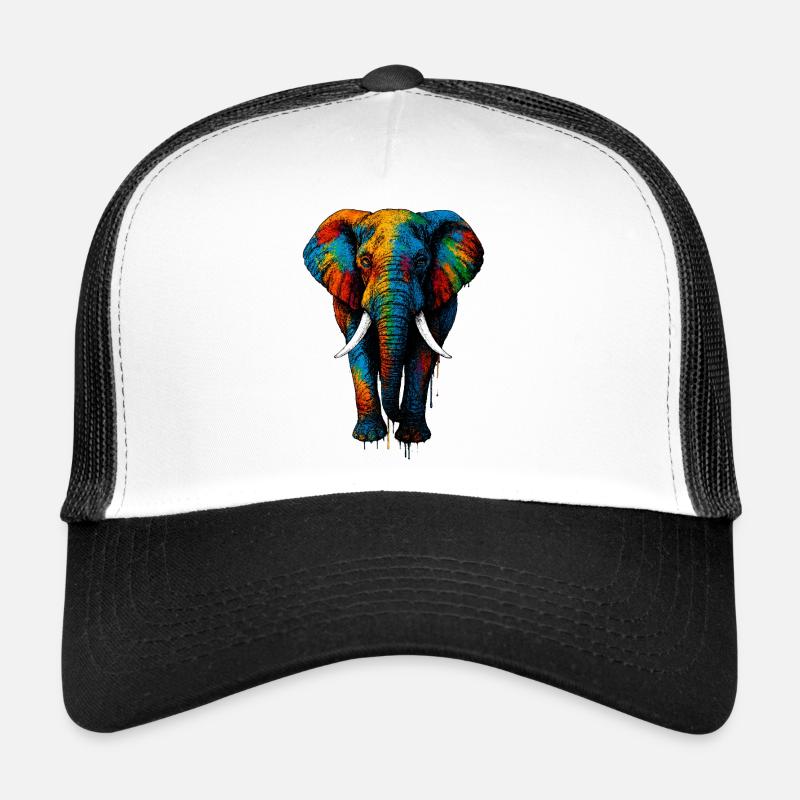 Bunter Elefant Regenbogen Trucker Cap