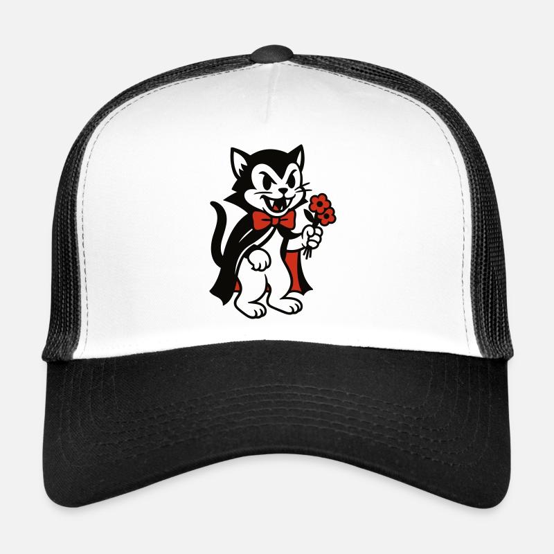 Dracula Kater mit Blumenstrauss Trucker Cap