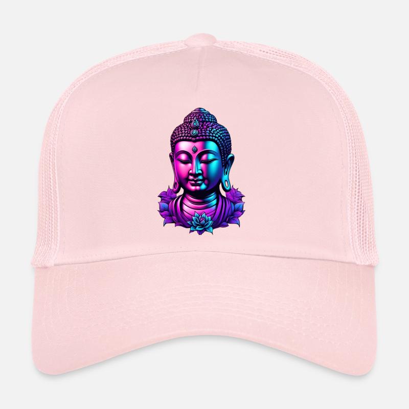 Néon Bouddha Fleur Aura Casquette trucker 