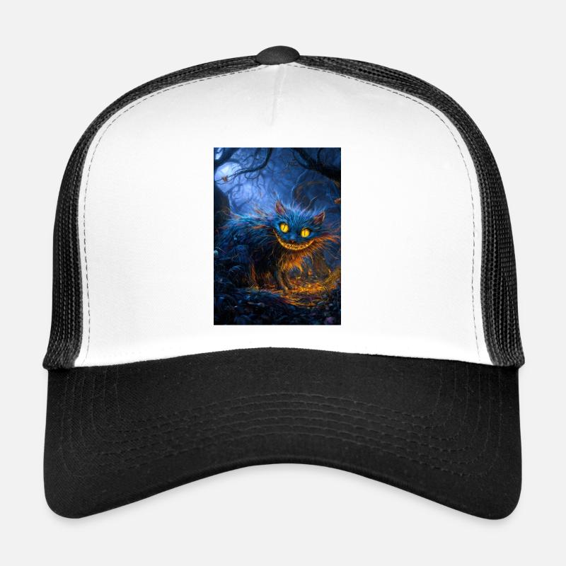 Chat bleu du Cheshire au clair de lune Casquette trucker 