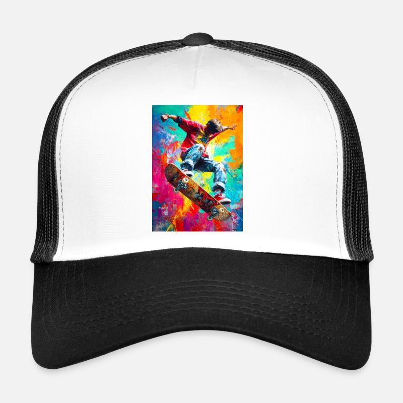 Chromatischer Skateboard Splash Trucker Cap