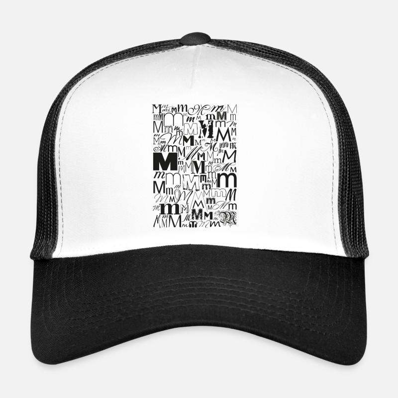Typo M – Conception de lettres pour les amateurs de polices de caractères Casquette trucker 