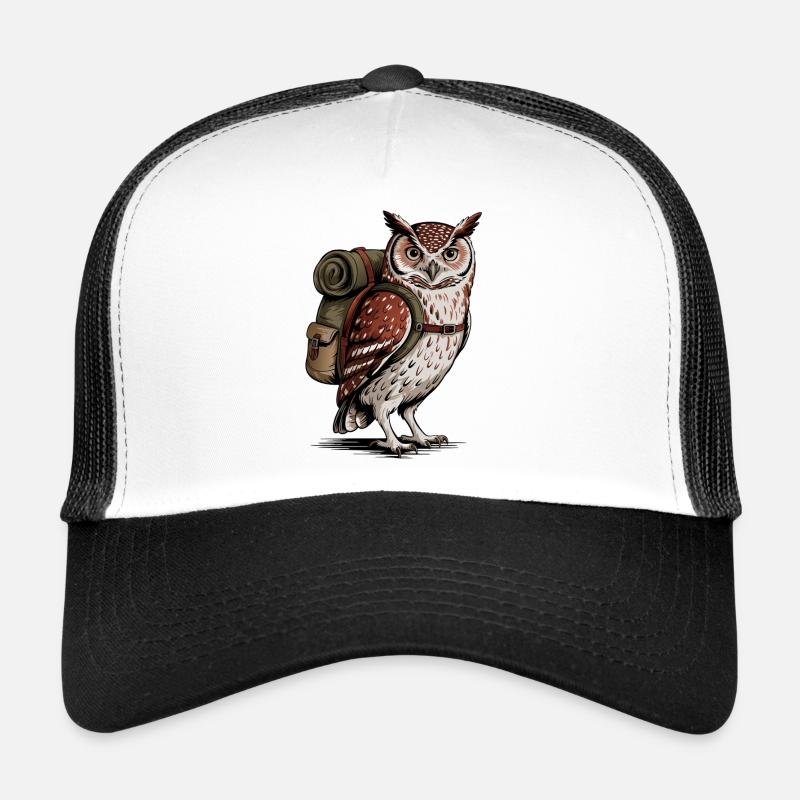 Hibou de forêt avec sac à dos Casquette trucker 
