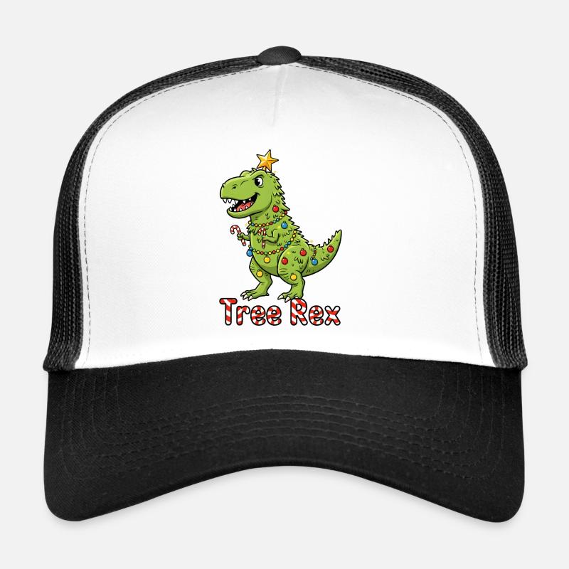 Tree Rex Weihnachtstrend - Trucker Cap - Weiß/Schwarz