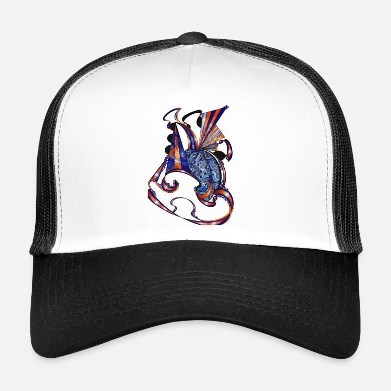 Rubans en tissu bleuOrange Casquette trucker 