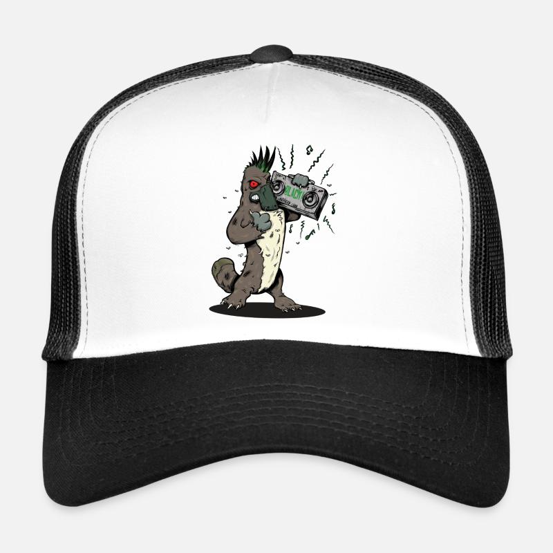 Platypus with Boombox - Trucker Cap - white/black